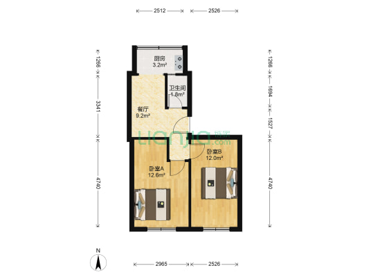 马市小区 2室1厅1卫 53平方