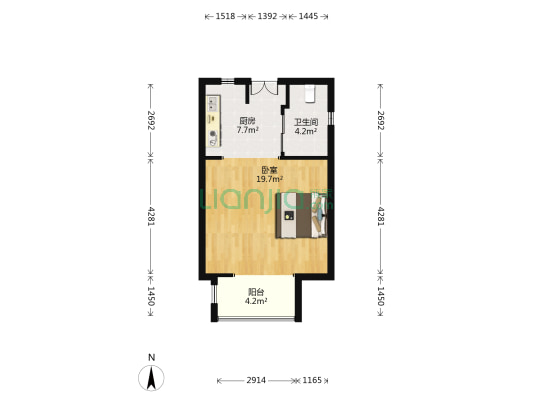 好世鹿鸣苑 1室0厅1卫 49平方