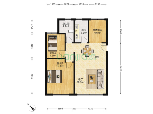华阳楼 3室1厅1卫 90平方