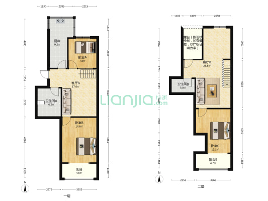 人和小区一期 3室2厅2卫 109平方