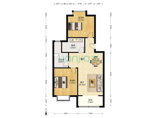 紫堤坊 2室1厅1卫 86平方