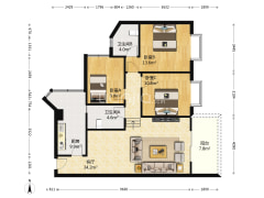 住家安静出行方便适合一大家人居住-重庆卢作孚路419-421号户型图