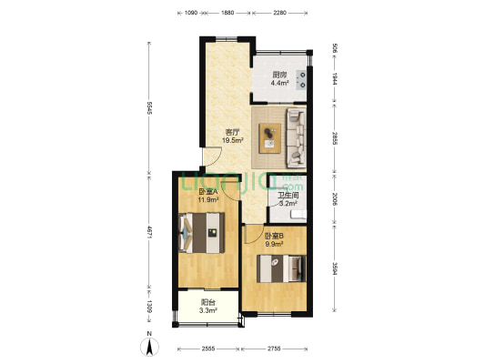 长化小区 2室1厅1卫 70平方