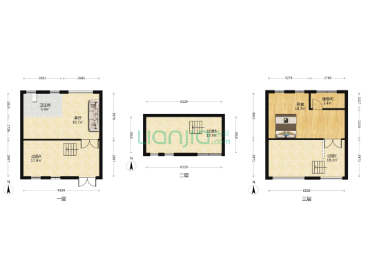 君塘名筑 1室1厅1卫 91平方