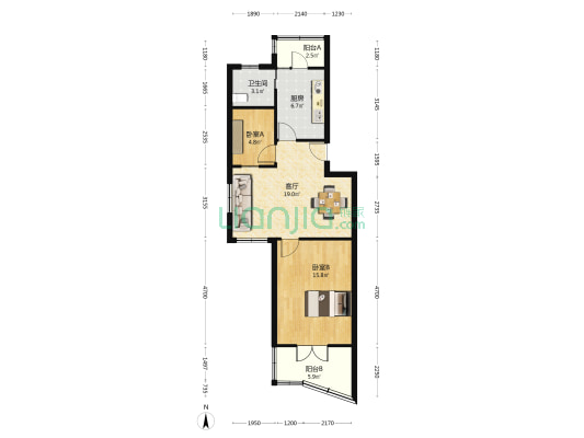 久千公寓 2室1厅1卫 71平方