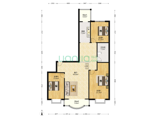宝宇荣耀天地 3室1厅1卫 153平方