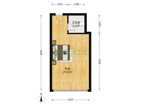 暨阳财富大厦 1室0厅1卫 50平方