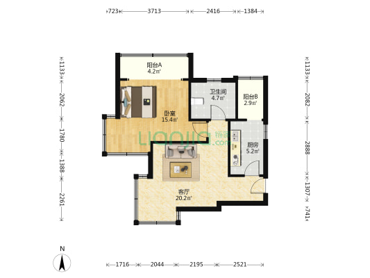 恒祥佳园(西青区) 1室1厅1卫 70平方