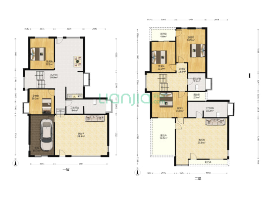 元一高尔夫别墅四期 5室2厅4卫 307平方