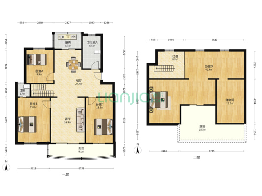 江南圣地苑 4室2厅2卫 121平方