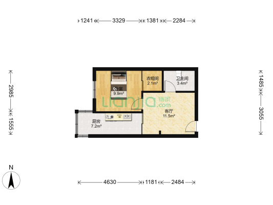 柏悦星城 1室1厅1卫 49平方