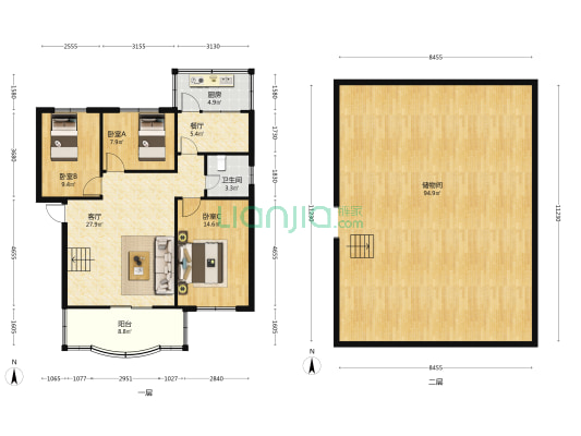 鼓楼明珠小区 3室2厅1卫 115平方