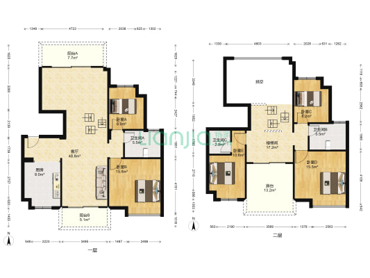 合盛秀丽庄园 5室1厅3卫 192平方