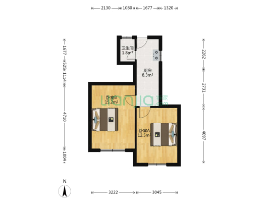 蒙自路345弄 2室0厅1卫 53平方