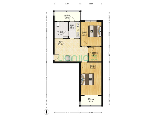 和平路59号小区 2室1厅1卫 74平方