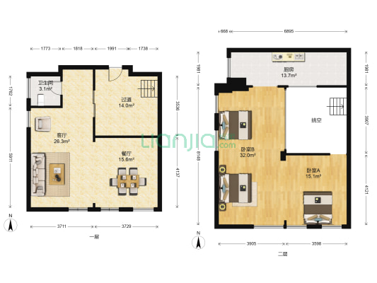 桐乡戴德中心 2室2厅1卫 47平方