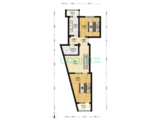 慧忠北里第一社区 2室1厅1卫 73平方