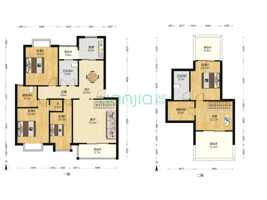 鸿运家园 5室2厅2卫 117平方