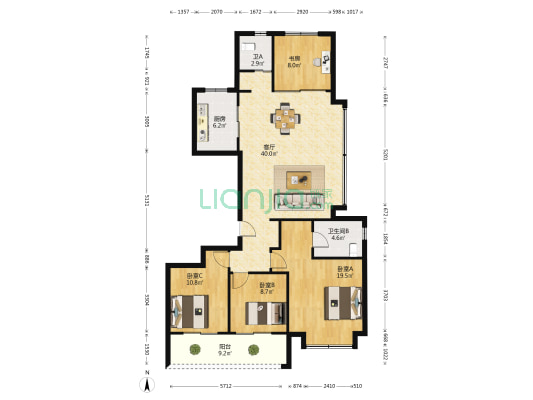 中南棠玥湾 4室1厅2卫 138平方