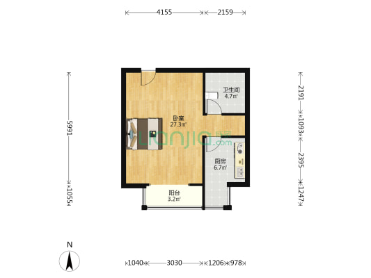 双塔户口房本满五唯一税费少南向住在不是公寓楼-户型图