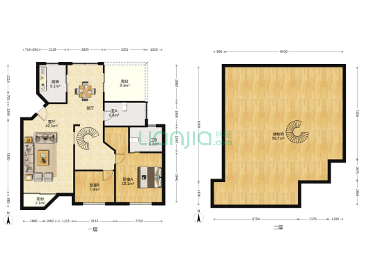 美之园西区 2室1厅2卫 106平方