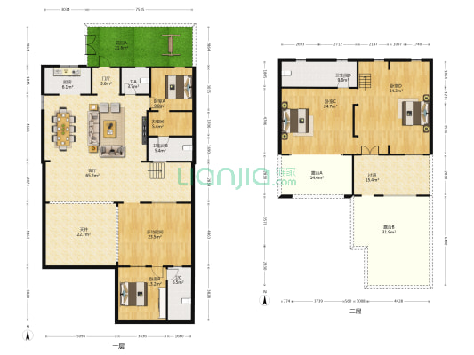 长滩原麓隐麓 5室1厅4卫 257平方
