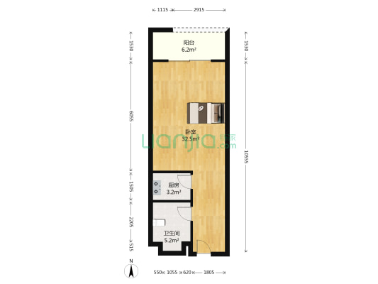 太湖ONE 1室0厅1卫 66平方