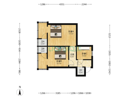 小菜园林家村 3室0厅3卫 50平方