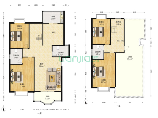 芙蓉园A区 4室1厅3卫 199平方