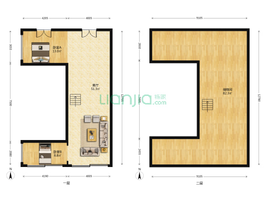 新悦广场 2室1厅0卫 97平方