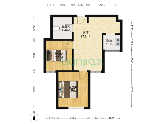 民畅园 2室1厅1卫 63平方