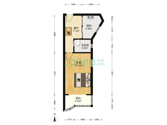 开鲁四村 1室1厅1卫 40平方