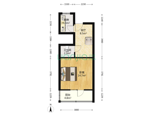 讷河里 1室1厅1卫 43平方