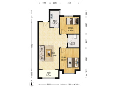 两居南北通透 房龄新 一梯两户布局 总价低 业主靠谱-涿州香邑溪谷悦都小区户型图