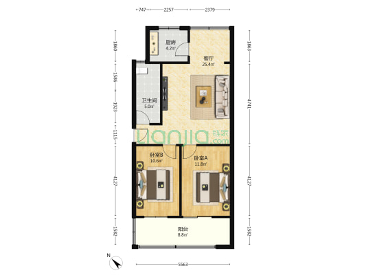 方池街21号 2室1厅1卫 75平方