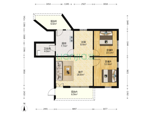 红棉新村 2室1厅1卫 76平方