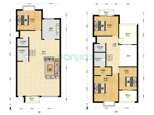 滇池星城星俪湾 4室1厅4卫 229平方