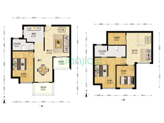 佳兆业壹号 3室2厅2卫 148平方