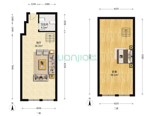 亿龙国际公寓 1室1厅1卫 53平方