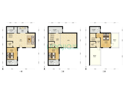 大唐院子 3室1厅5卫 140平方