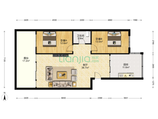 西固长锐花园 2室1厅1卫 113平方
