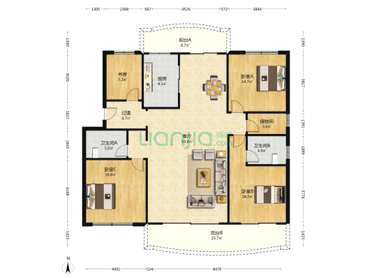 永清庭苑 4室1厅2卫 188平方