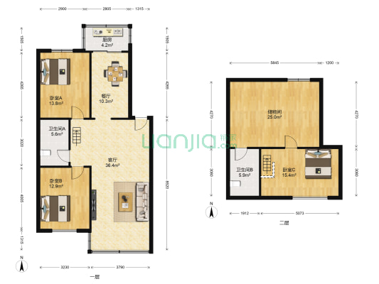 20小区 3室2厅2卫 119平方