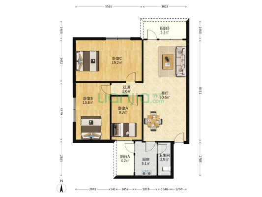 镇北路 3室1厅1卫 103平方