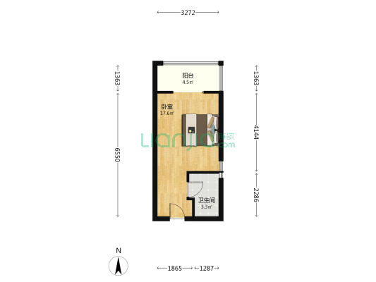 盛景嘉城 1室0厅1卫 52平方
