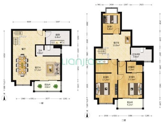 绿洲湖畔花园 3室2厅2卫 177平方