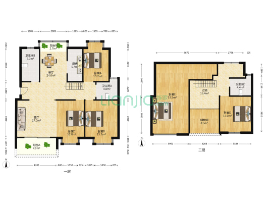 山鑫花园 5室2厅3卫 243平方