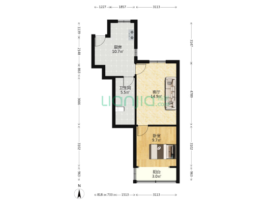 万和路30号 1室1厅1卫 56平方