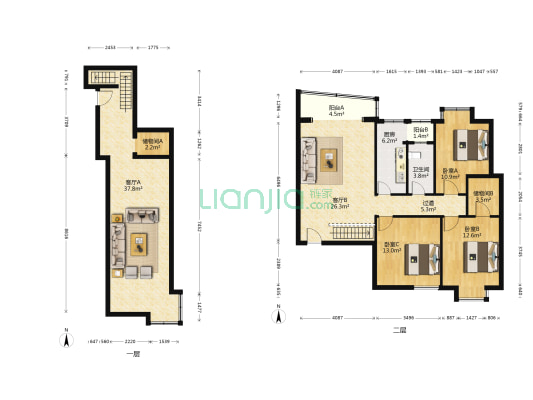 三环新城4号院 3室2厅1卫 108平方