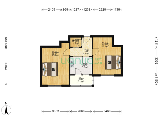 黑龙江护理高等专科学校家属楼 2室0厅0卫 53平方